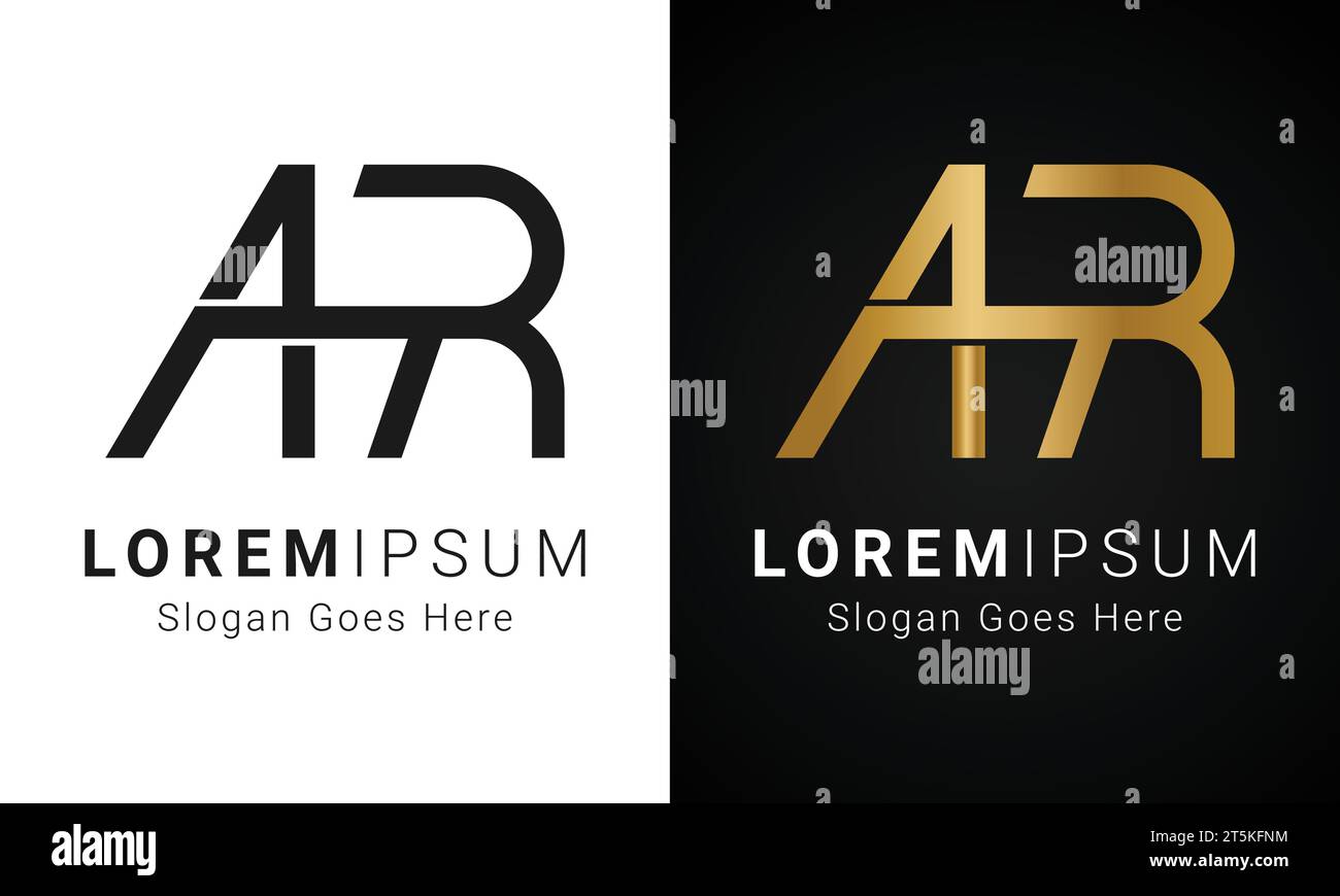 Luxuriöses Initial RA- oder AR-Monogramm-Logo-Design mit Textbuchstaben Stock Vektor