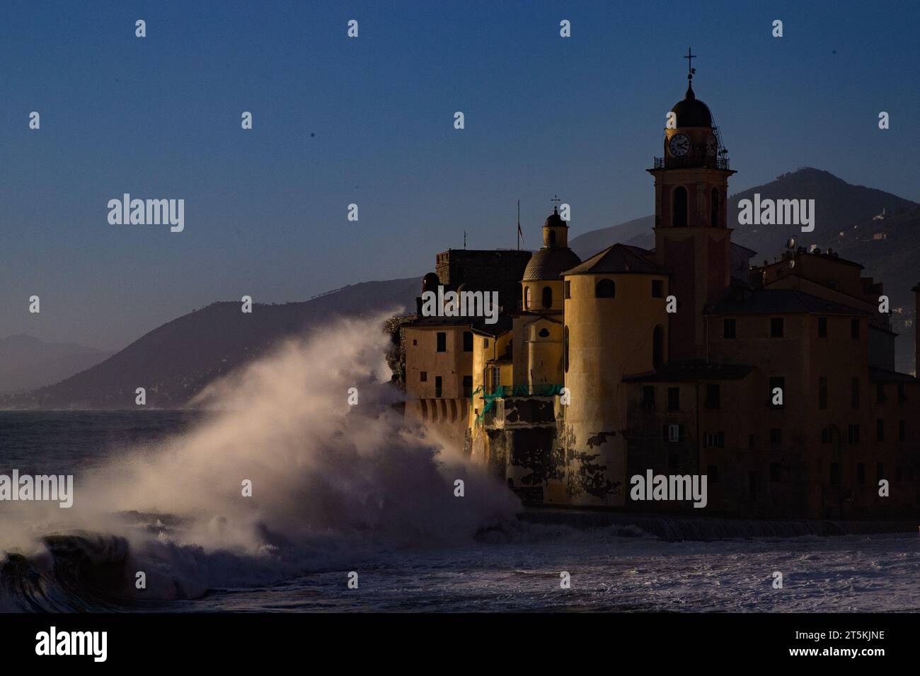 Sturm Camosgli Ligurien Stockfoto