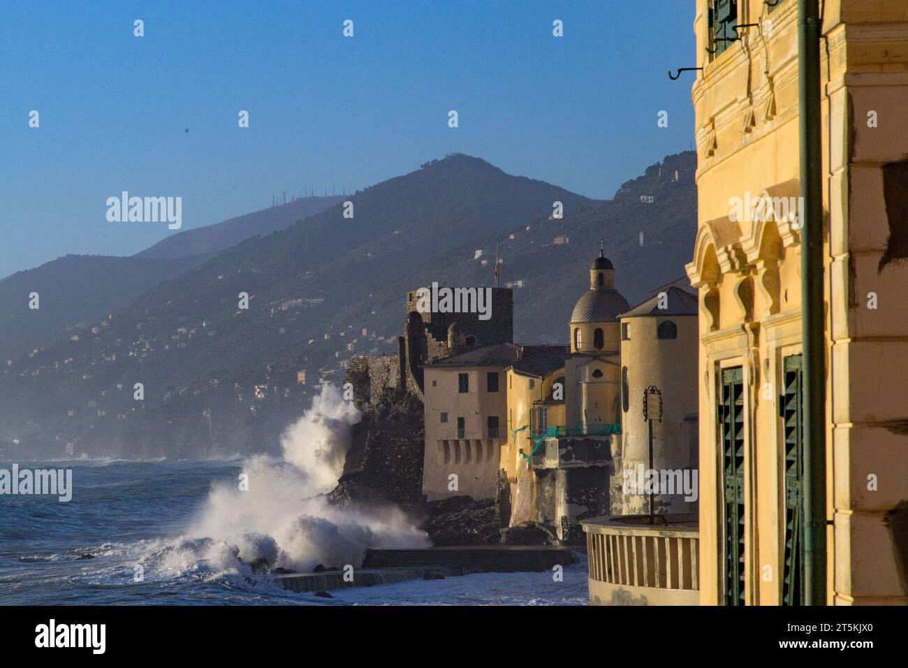 Sturm Camosgli Ligurien Stockfoto