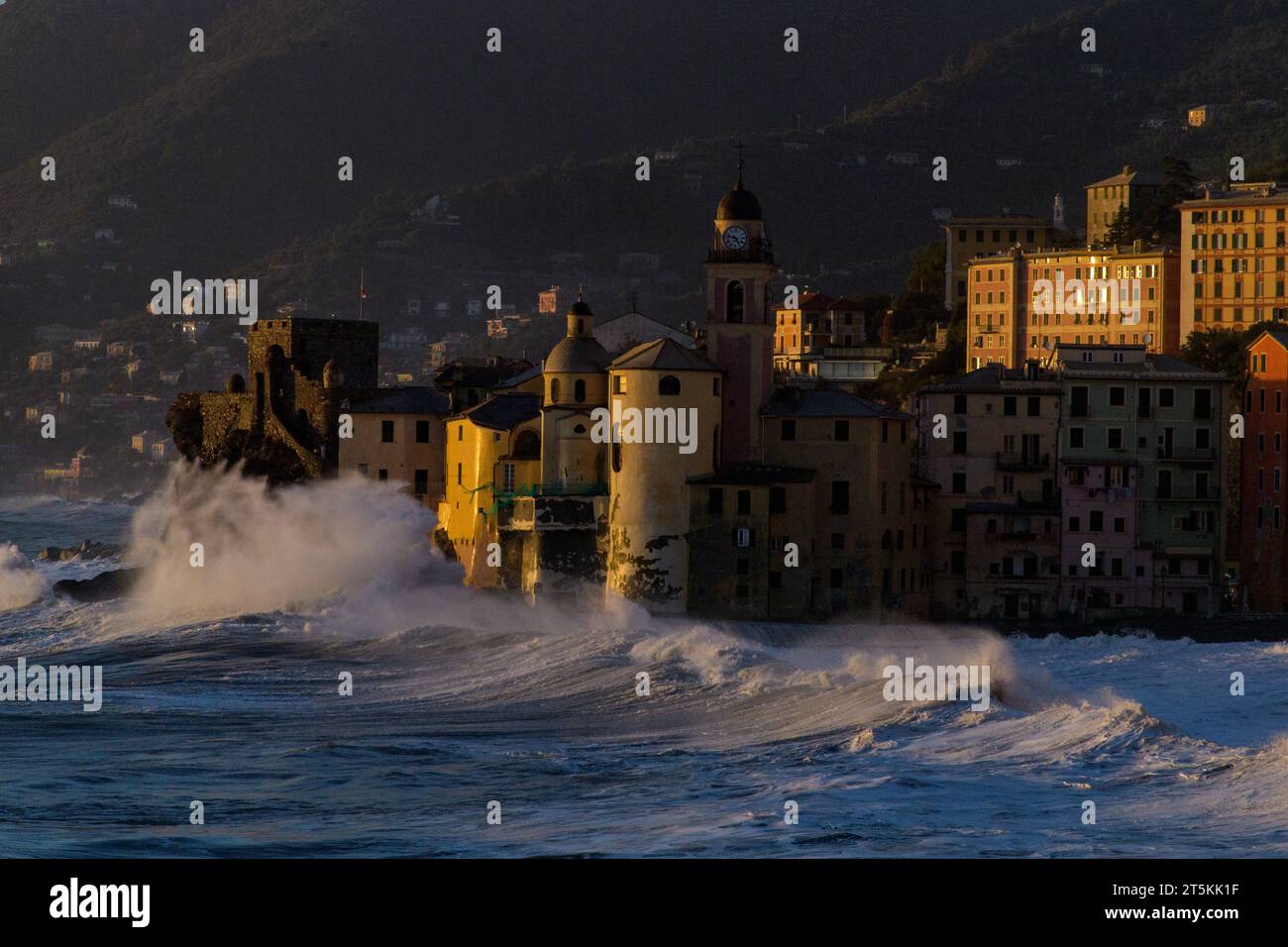 Sturm Camosgli Ligurien Stockfoto