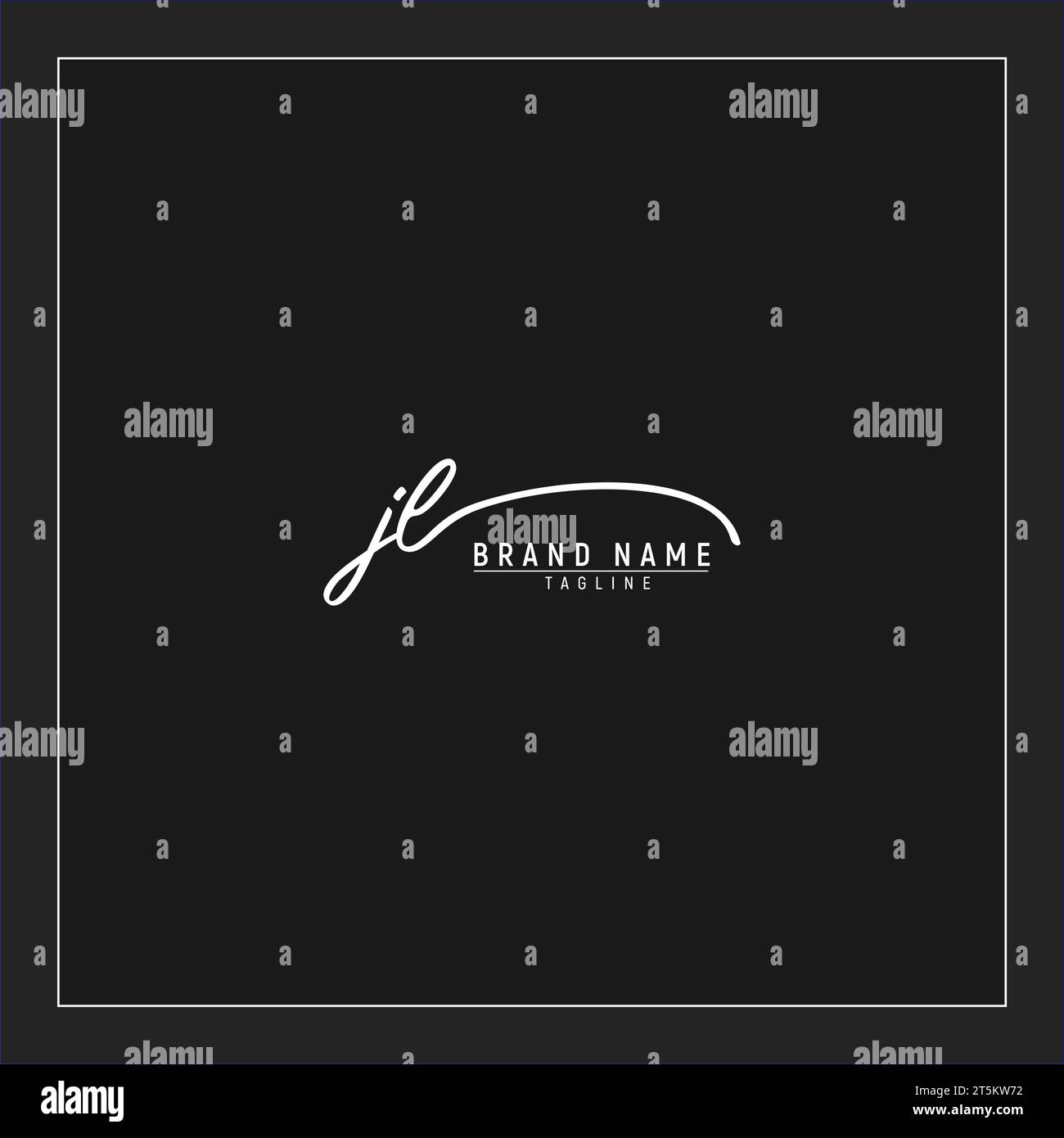 Luxuriöses Initial JL Logo Initialen Signatur Handschrift Monogramm isoliert auf schwarzem Hintergrund Stock Vektor