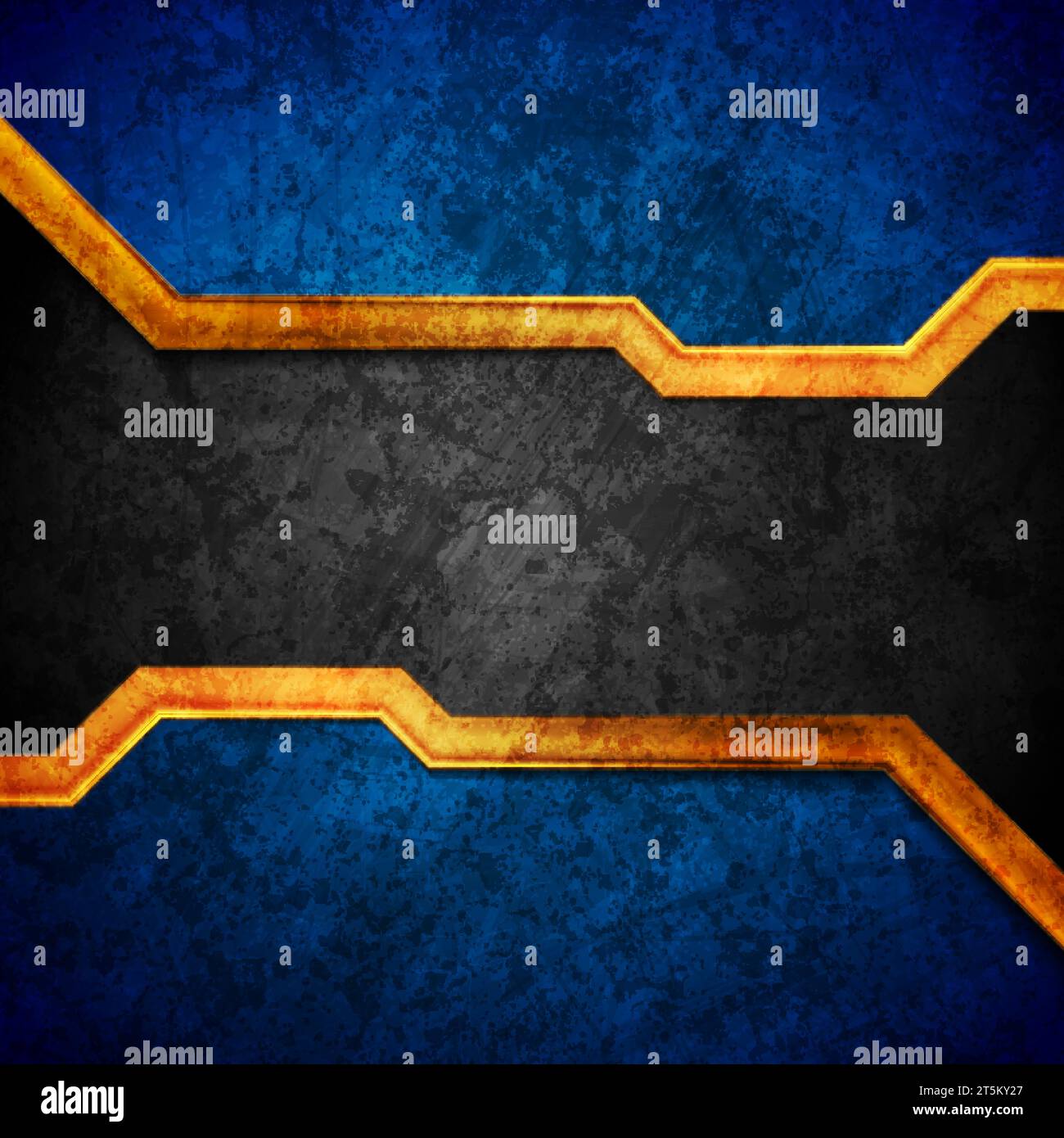 Abstrakter Technologiehintergrund mit goldenen Glanzstreifen. Digitales Vektordesign Stock Vektor