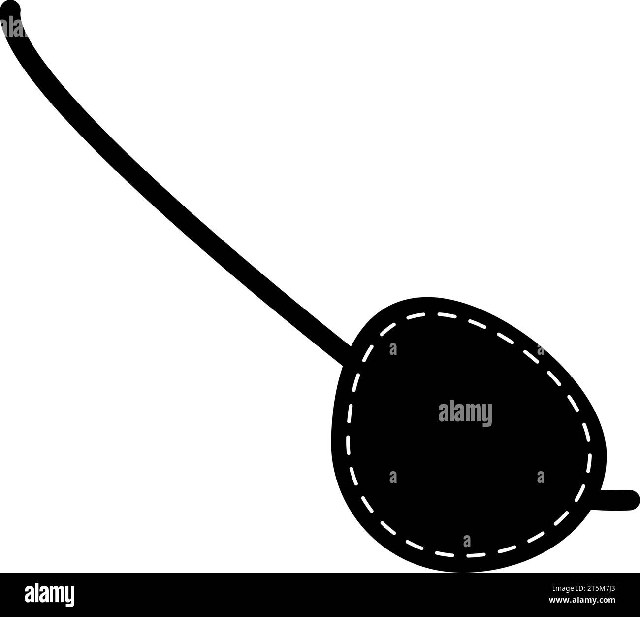 Piratenlederaugenaufnäher mit Kordelzug. Gesundheits- und Sehschutz. Augenschutz-Zubehör. Monochrome Schwarzweiß-Vektor isoliert o Stock Vektor