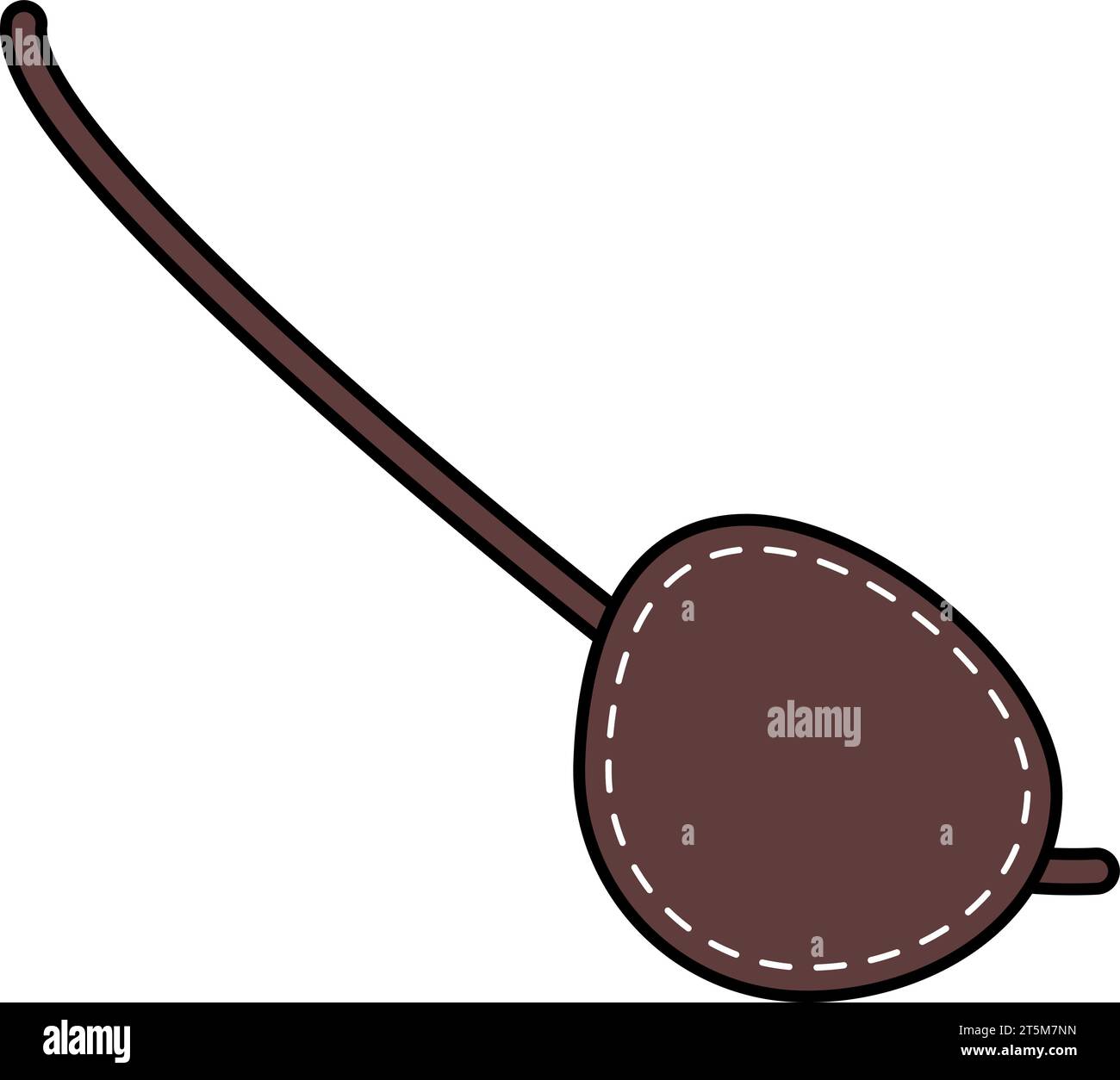 Augenaufnäher aus farbigem Piratenleder mit Kordelzug. Augenschutz modernes Accessoire. Gesundheits- und Sehschutz. Karikatur bunte Vektor isola Stock Vektor