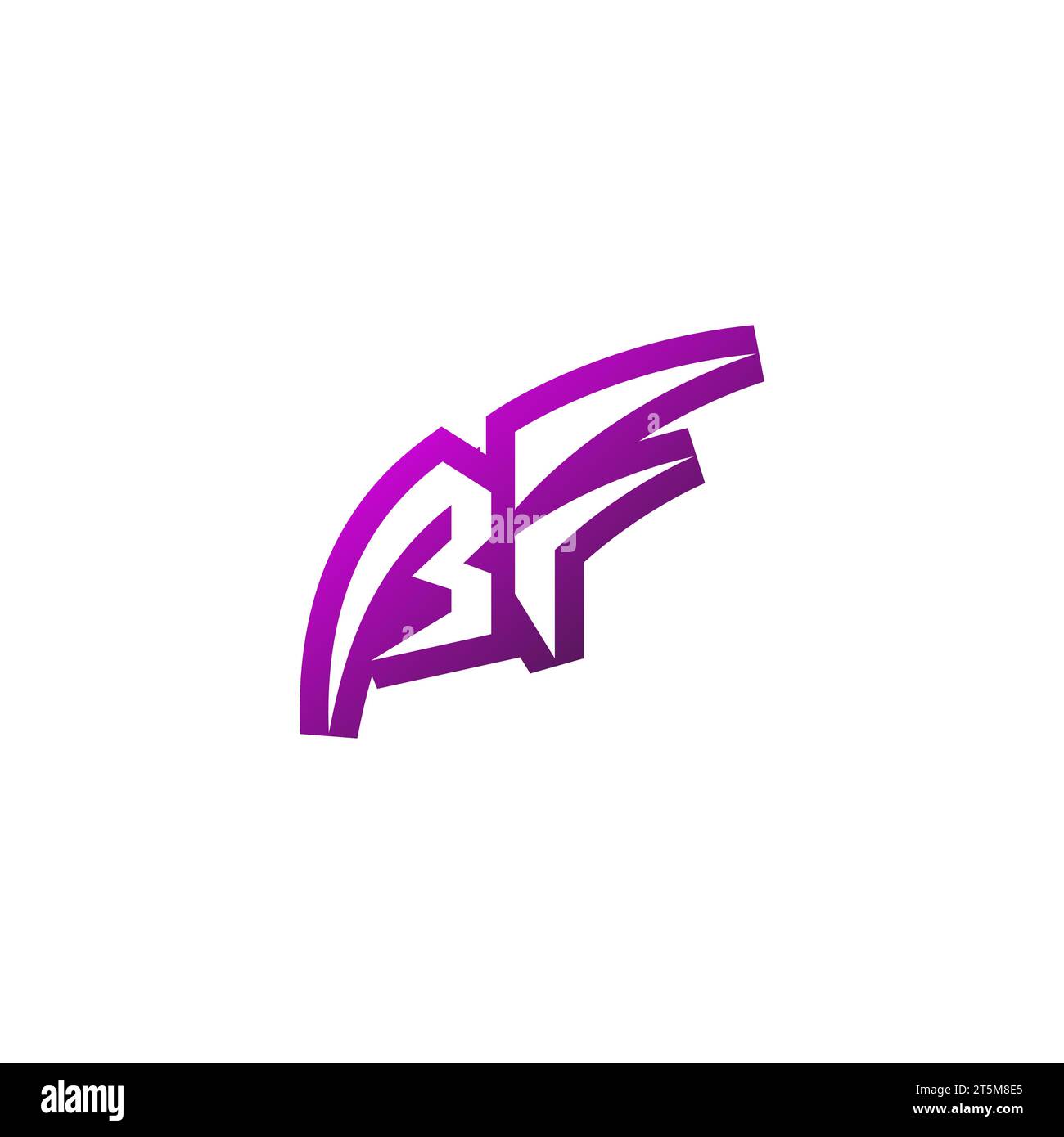 BF Premium Emblem Logo Initial Esport und Gaming Design Konzept Stock Vektor