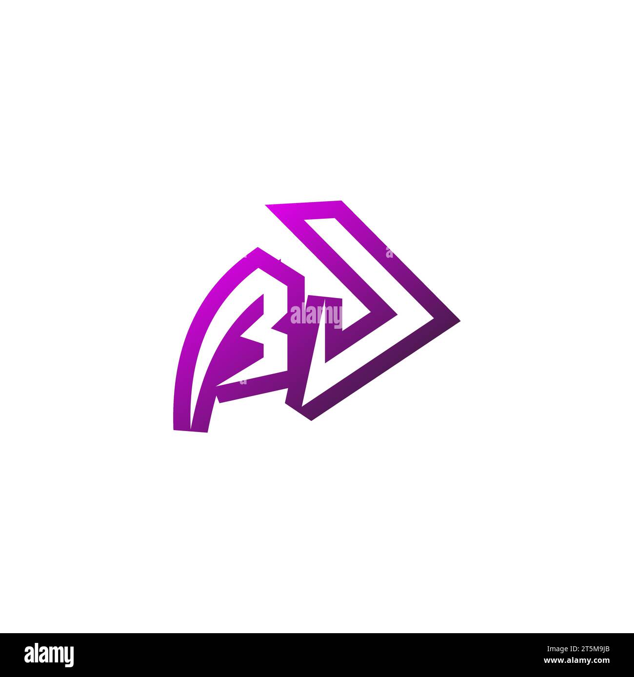 BJ Premium Emblem Logo Initial Esport und Gaming Design Konzept Stock Vektor