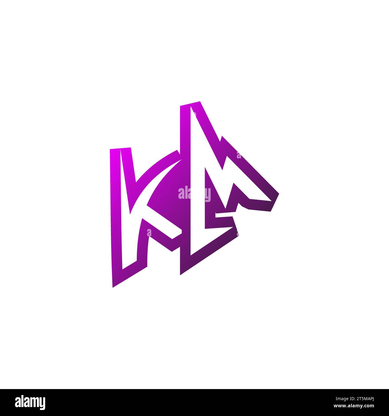 DAS KM Premium Emblem-Logo für den ersten Esport und das Design-Konzept für Spiele Stock Vektor