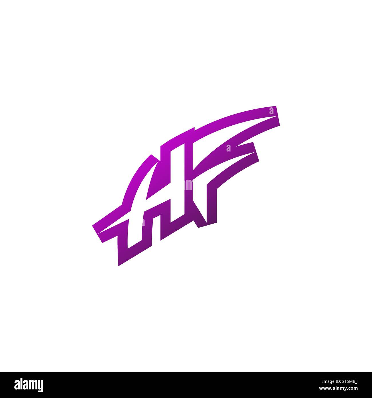 HF Premium Emblem Logo Initial Esport und Gaming Design Konzept Stock Vektor