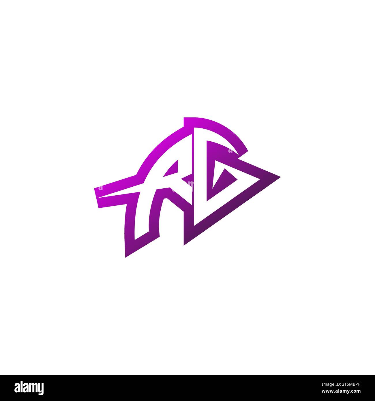Das RG Premium Emblem-Logo, das anfängliche Esport- und Gaming-Design-Konzept Stock Vektor