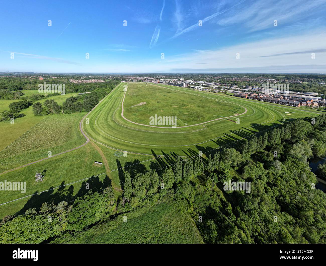 Newbury Racecourse Weitwinkelansicht Aus Der Luft Stockfoto