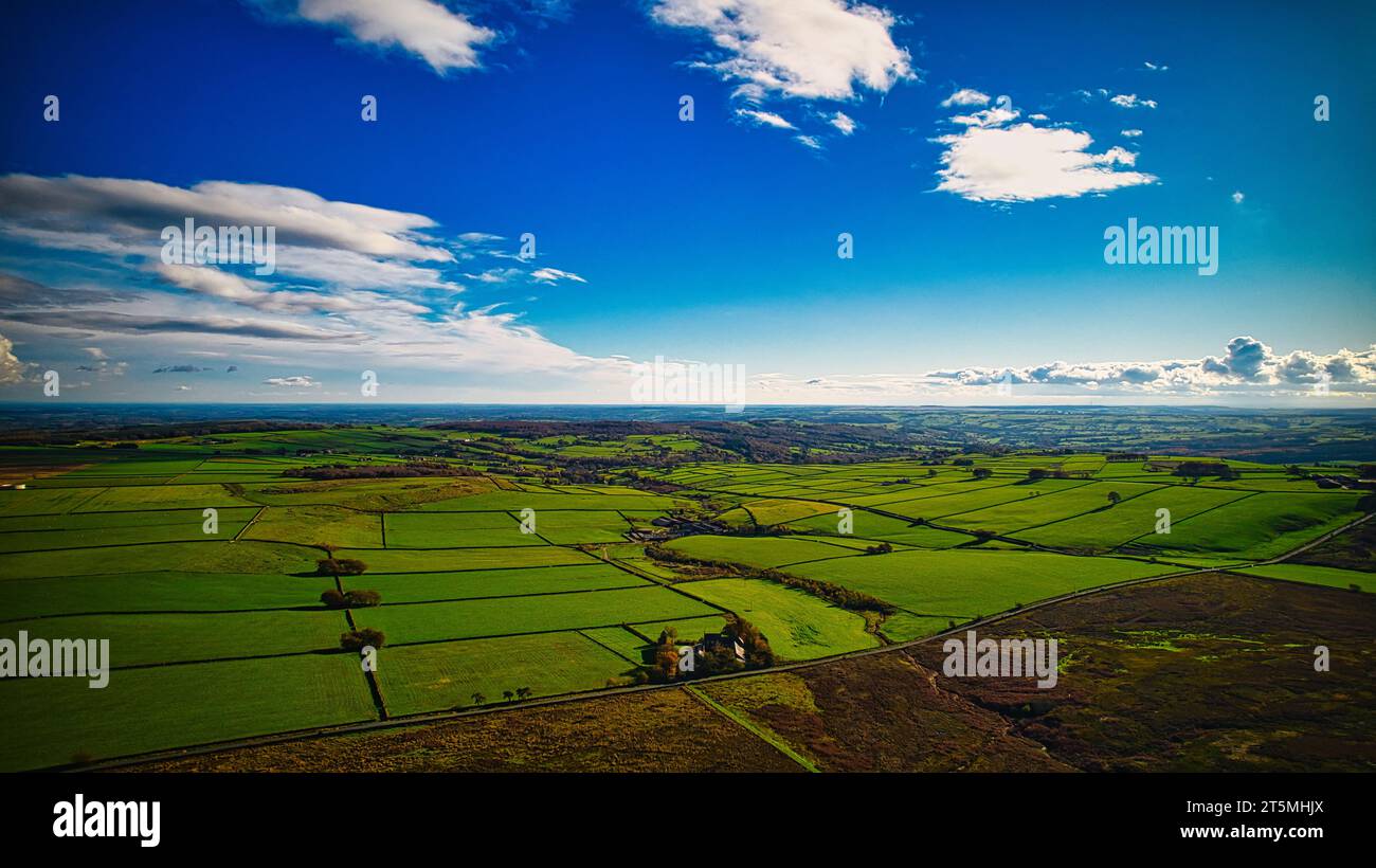 Luftbild der Natur in Yorkshire Dales Stockfoto