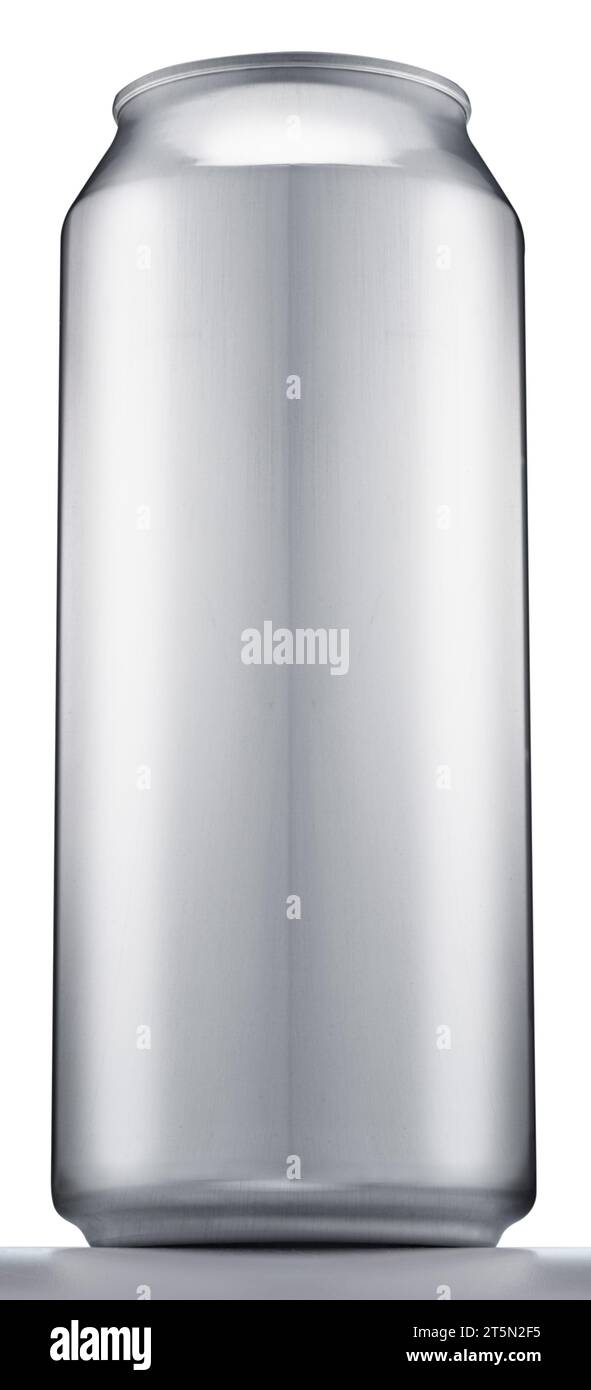 Silberbier kann auf weißem Hintergrund isoliert werden. Beschneidungspfad. Stockfoto