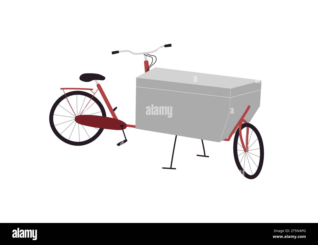 Box-Bike elektrisch mit vorderem Kofferraum für Übergabevermessung. Fahrradvektor isolierte Illustration realistischer Stil Stock Vektor