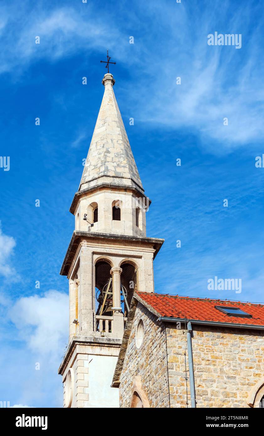 Budva Montenegro, die katholische Kirche St. Johannes in Budva Stockfoto