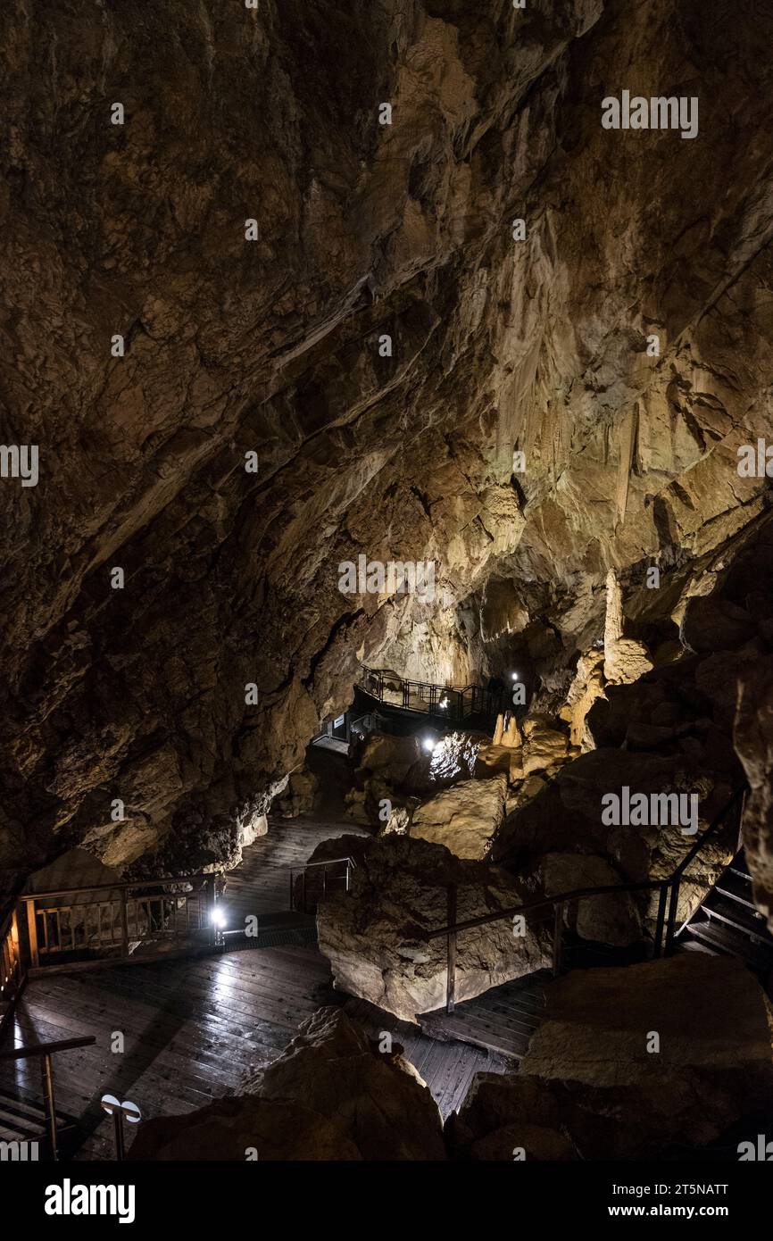 Höhlen von Vallorbe, Schweiz Stockfoto