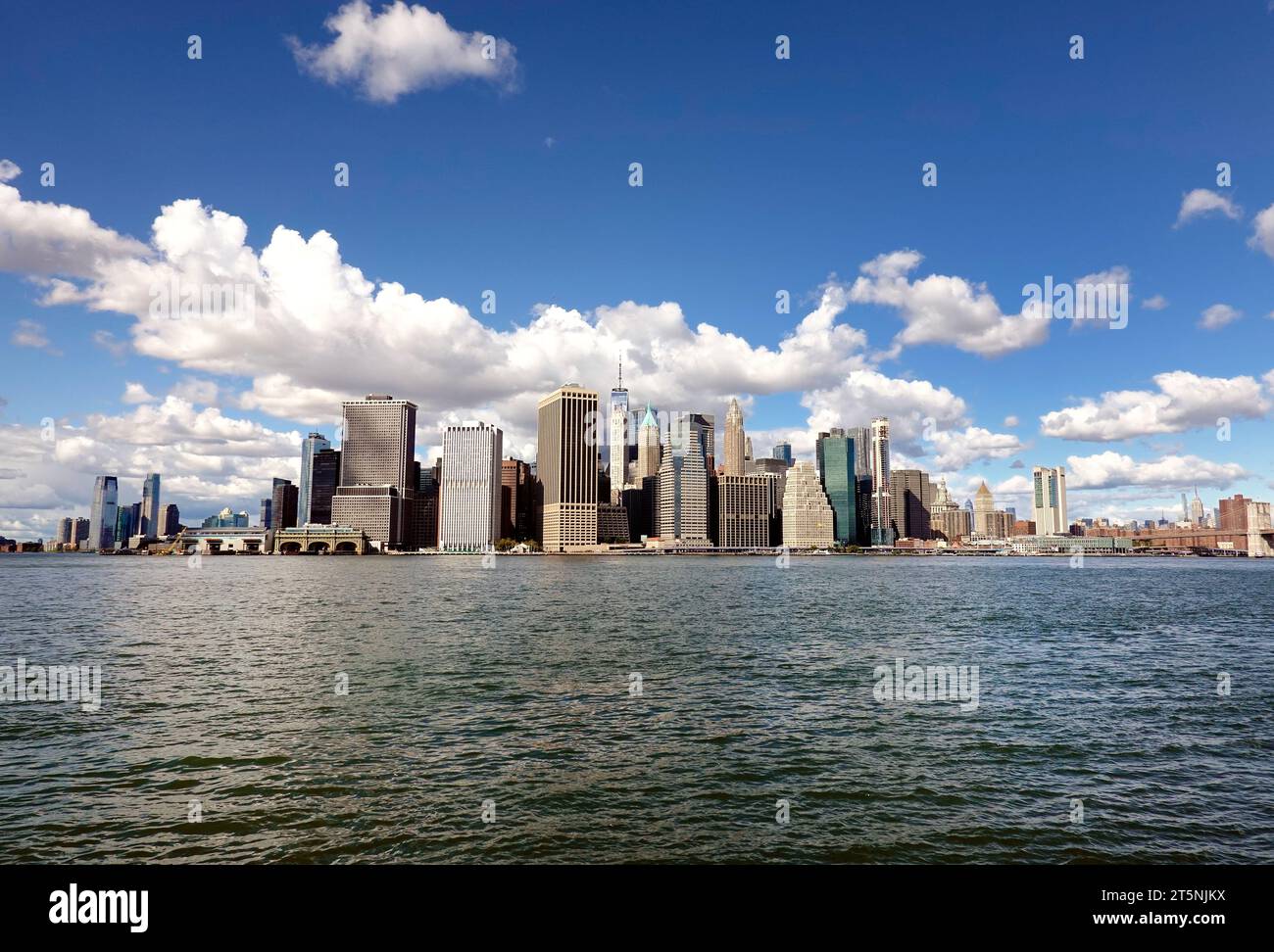 Blick auf Lower Manhattan über den Hudson River Stockfoto