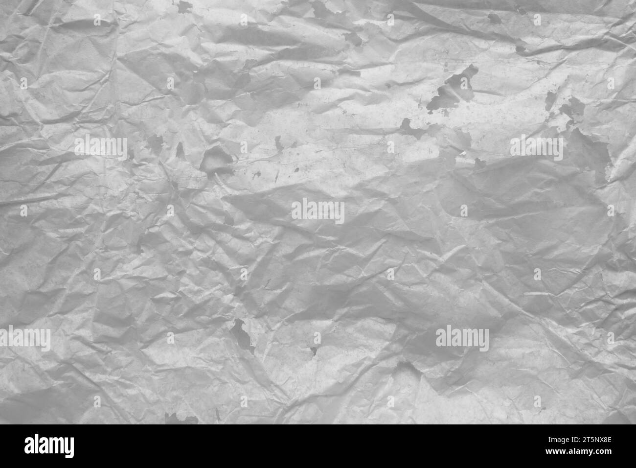 Distressed Thin White Wipping Paper Sheet Textur. Dezenter Grunge-Hintergrund. Stockfoto