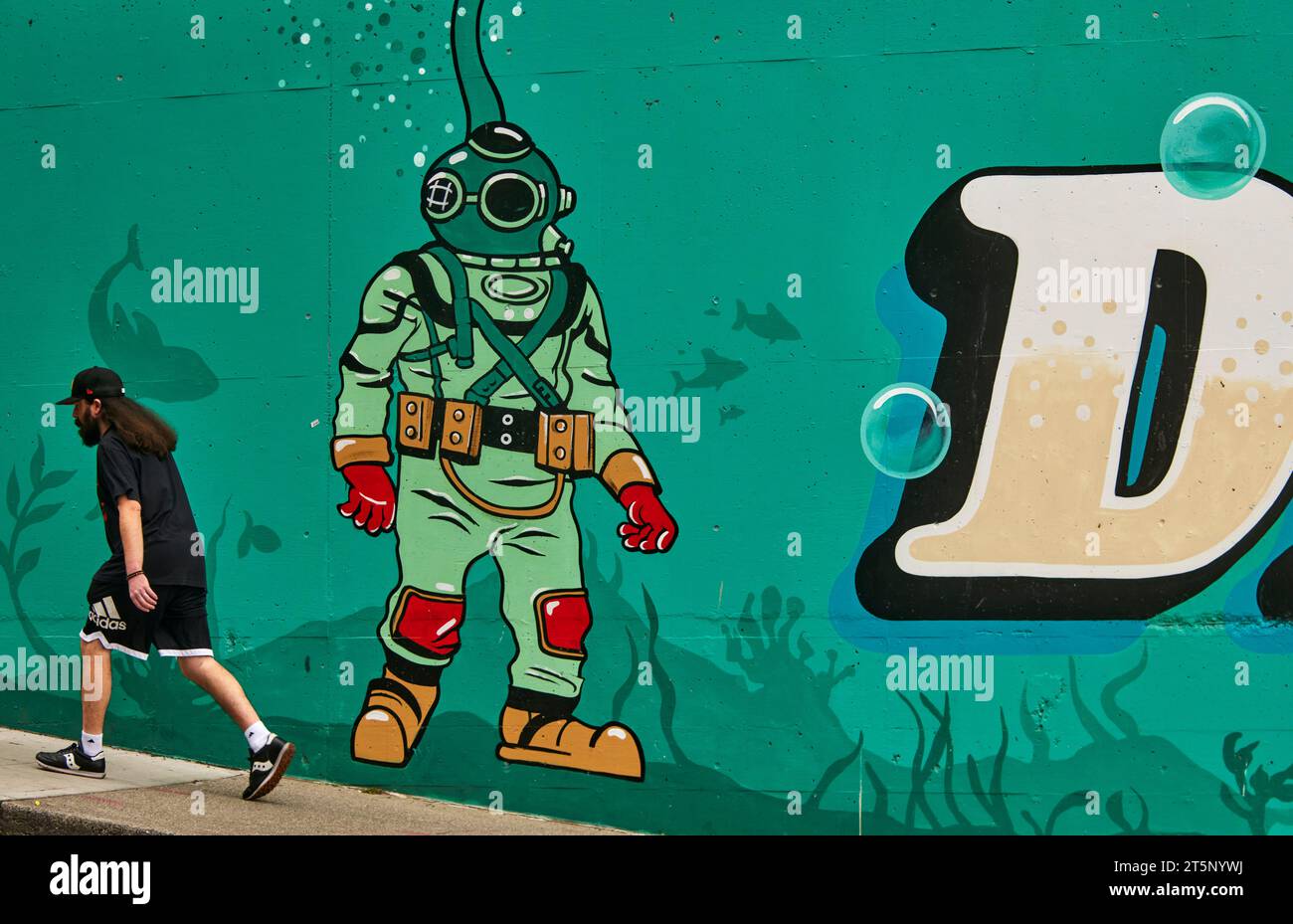Tauchen Sie in Mural Seattle, Washington, USA Stockfoto