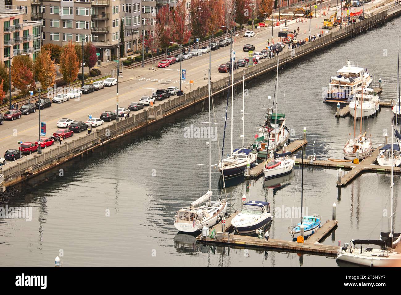 Bell Harbor Marina, Seattle, Washington, Usa Stockfoto