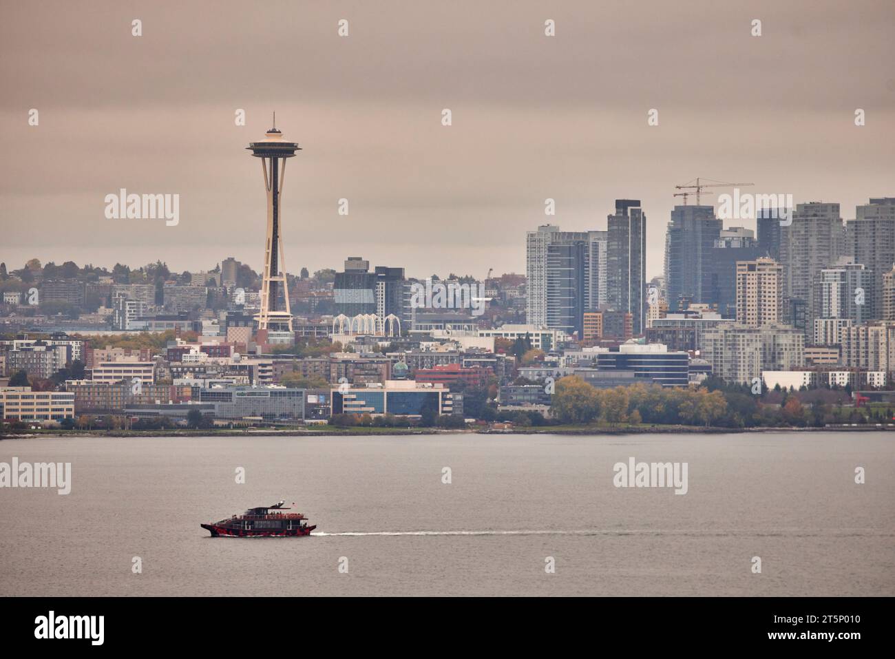 Wahrzeichen und ikonische Space Needle ein Aussichtsturm in Seattle, Washington, USA Stockfoto