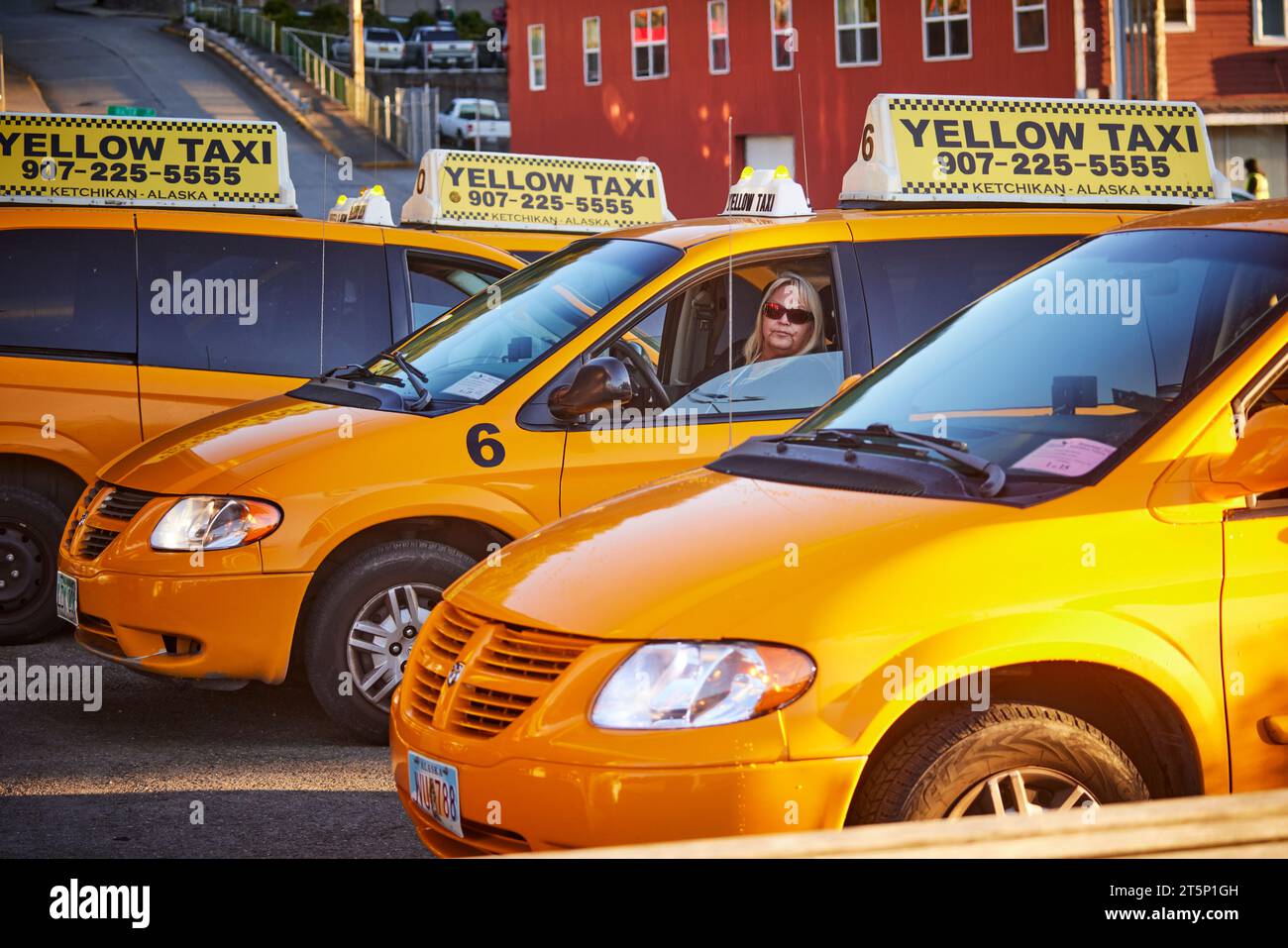 Alaska Ketchikan, Taxistand Stockfoto
