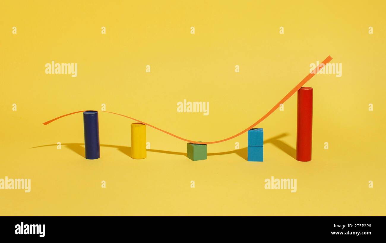 Anordnung mit bunten Formen Stockfoto