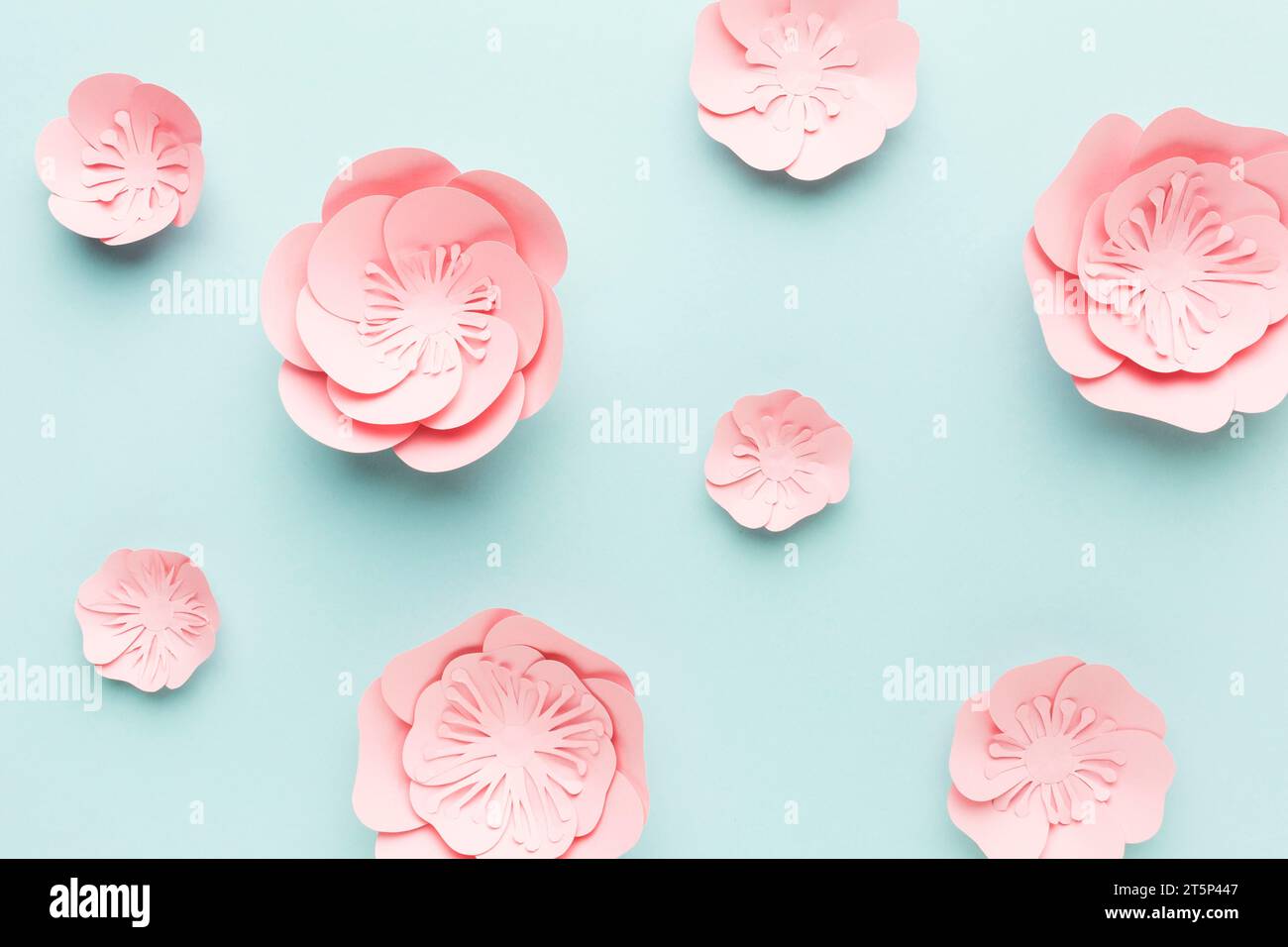 Flaches, elegantes Blumenpapier Stockfoto