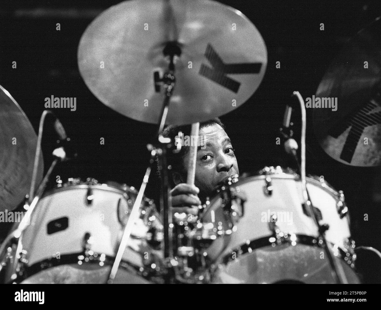 REKORDDATUM NICHT ANGEGEBEN der amerikanische Jazz Schlagzeuger Anthony Tillmon Tony Williams bei einem Konzert in Stuttgart in den 1980er Jahren Credit: Imago/Alamy Live News Stockfoto