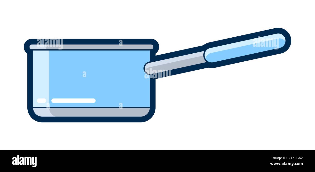 Abbildung: Kochpfanne. Stilvolle Küchenutensilien. Stock Vektor
