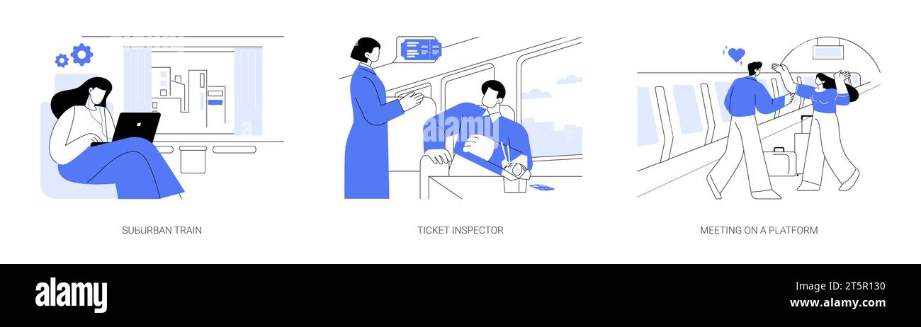 Städtischer Schienenverkehr abstrakte Konzeptvektorillustrationen. Stock Vektor