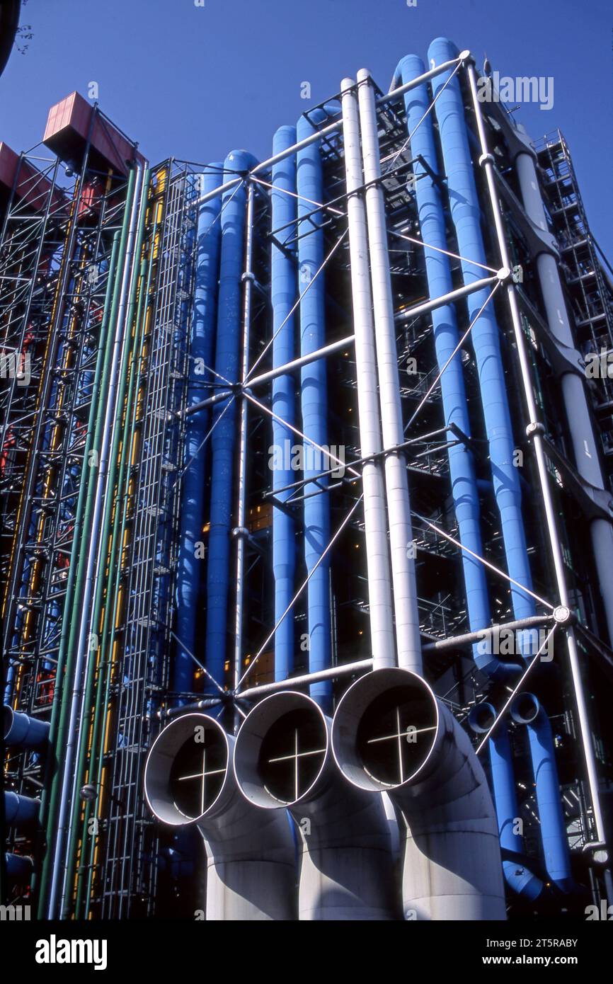 Architektonische Details des Centre Pompidou in Paris, Frankreich Stockfoto