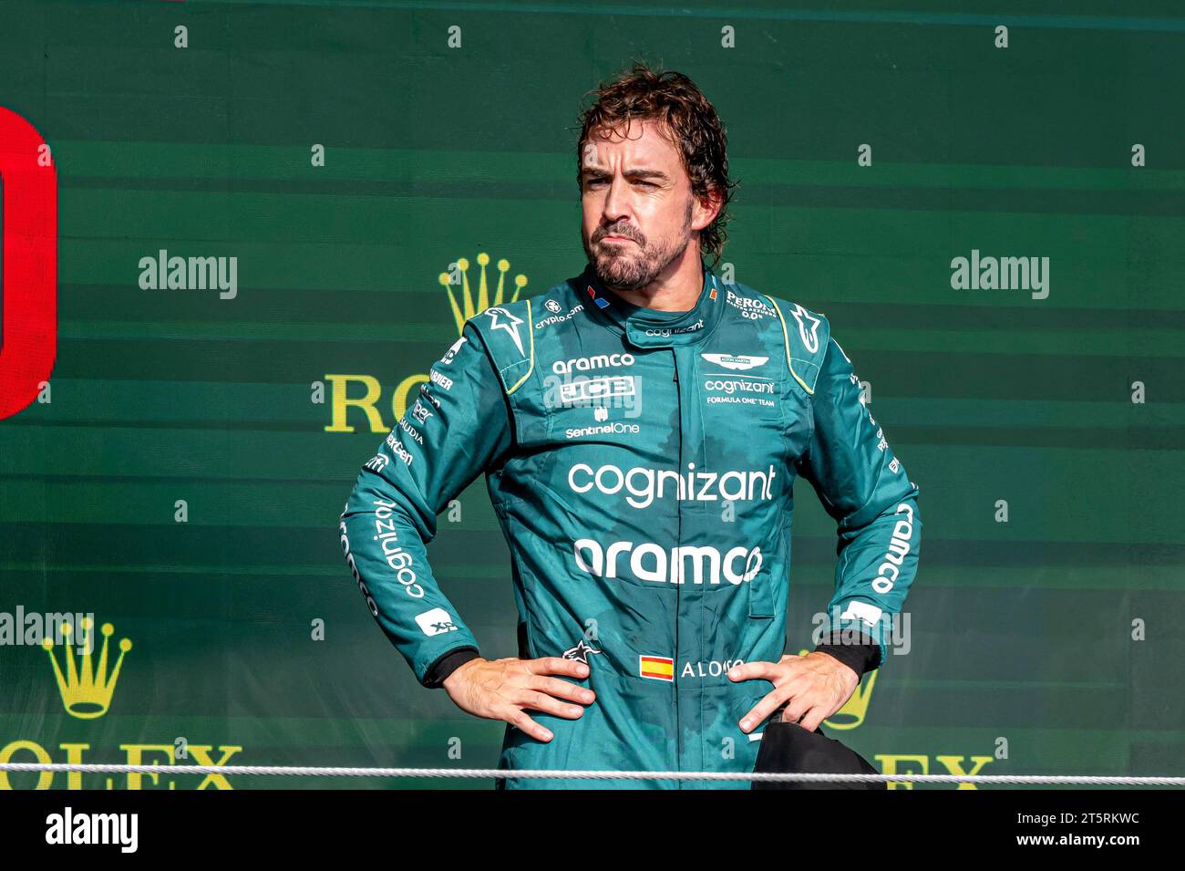 São Paulo, Brasilien, 05. November, Fernando Alonso, aus Spanien, tritt für Aston Martin F1 an. Renntag, 21. Runde der Formel-1-Meisterschaft 2023. Quelle: Michael Potts/Alamy Live News Stockfoto