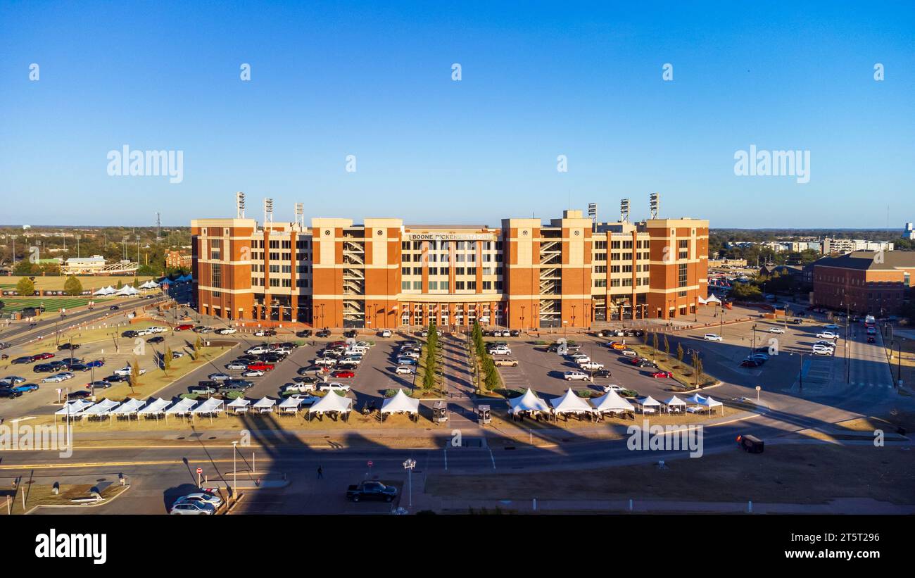 Stillwater, OK - 3. November 2023: Das Boone Pickens Stadium ist das Heimstadion der Oklahoma State University Stockfoto