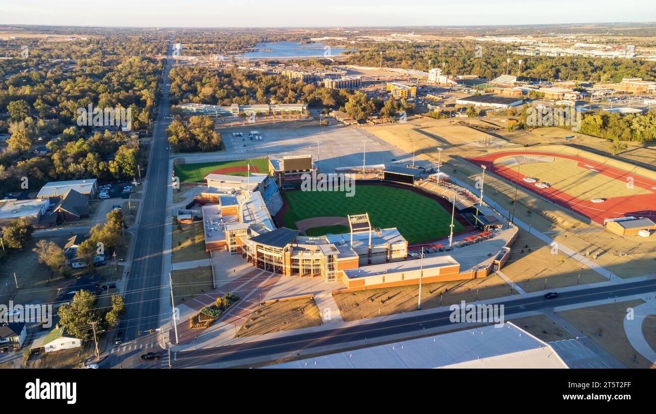 Stillwater, OK - 3. November 2023: Das O'Brate Stadium ist das Heimstadion des Baseballteams der Oklahoma State University Cowboys Stockfoto