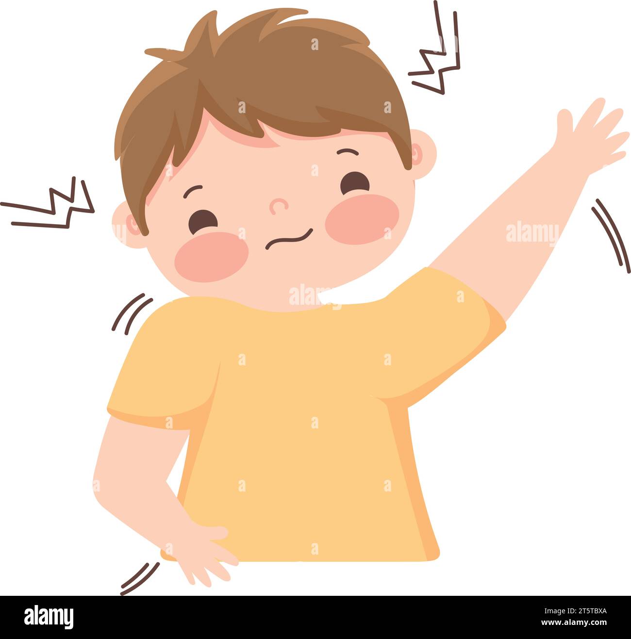 tourette-Syndrom-Junge-Charakter Stock Vektor