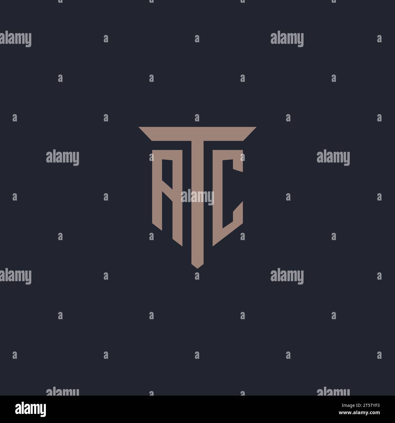 AC Initial-Logo-Monogramm mit Symbol-Design-Vektor der Säule Stock Vektor