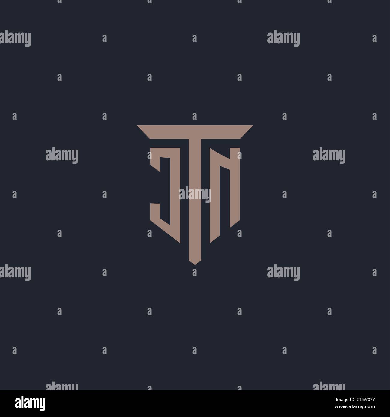 JN Initial-Logo-Monogramm mit Säulen-Symbol-Design-Vektor Stock Vektor