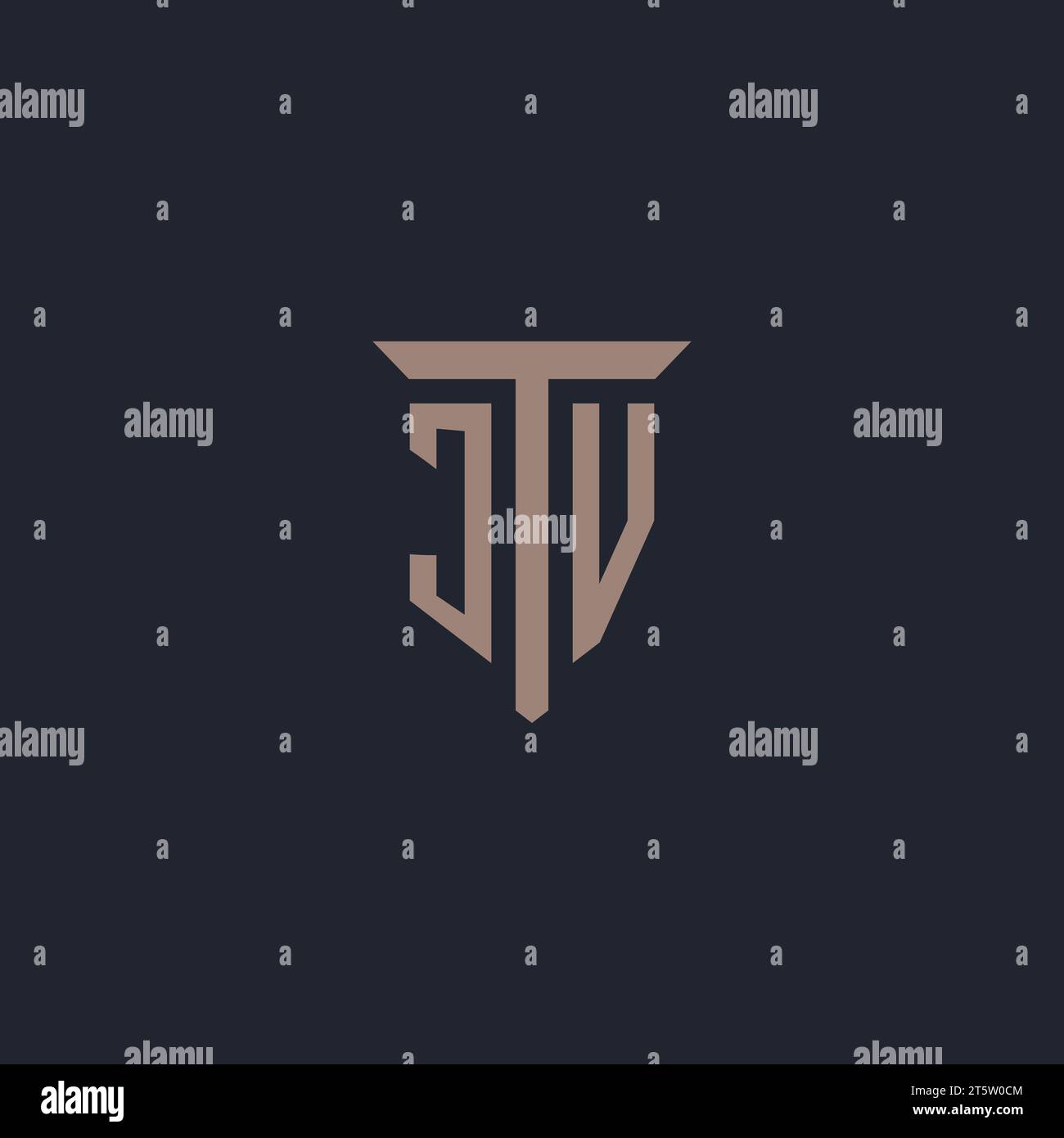 JV Initial-Logo-Monogramm mit Säulen-Symbol-Design-Vektor Stock Vektor
