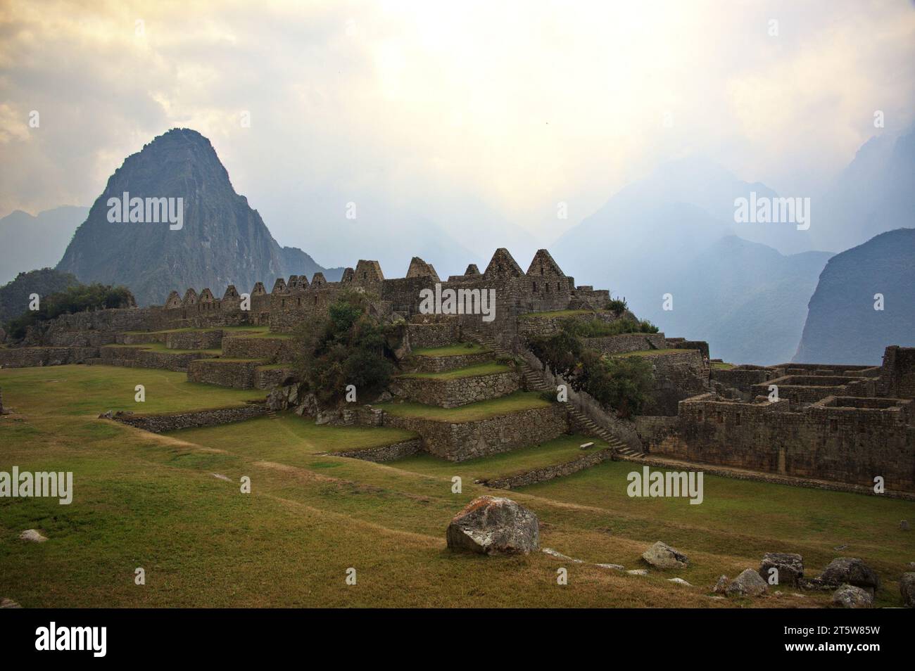 Blick von oben auf Machu Picchu, Peru Stockfoto