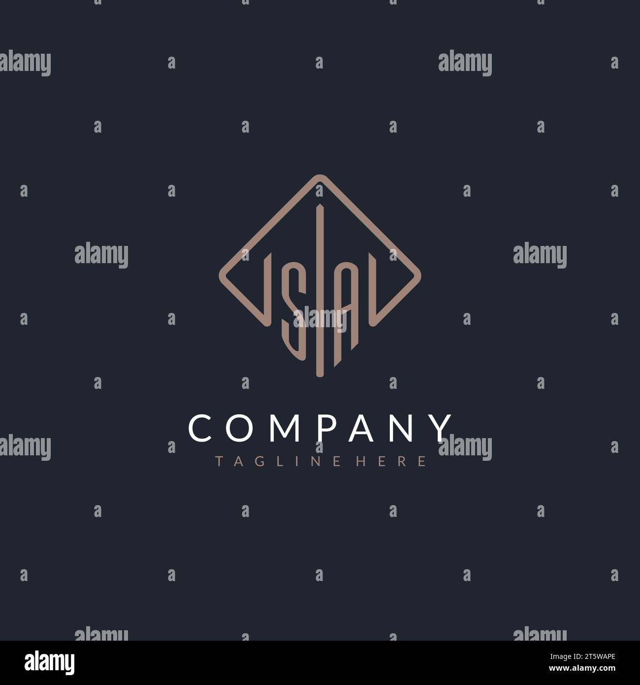 SA Initial Logo mit geschwungenen rechteckigen Design-Ideen Stock Vektor