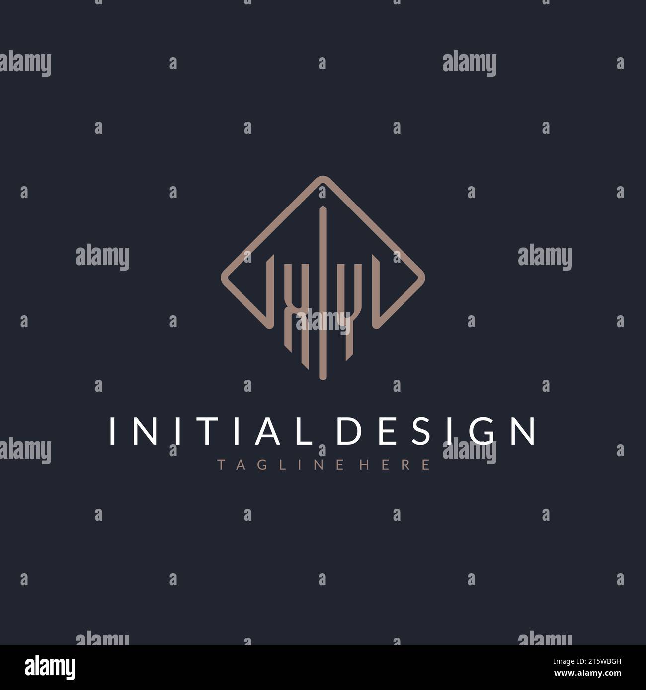 XY Initial Logo mit geschwungenen rechteckigen Design-Ideen Stock Vektor
