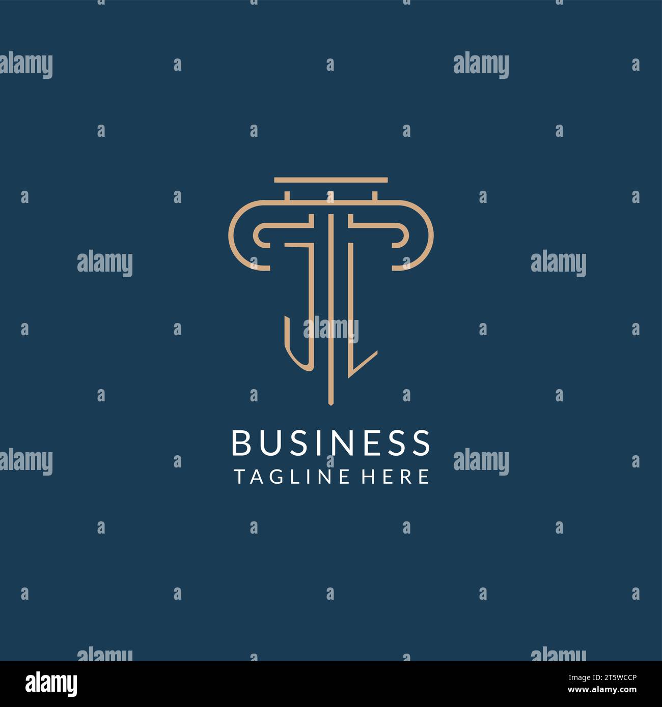 Initial Letter JL Säule Logo, Anwaltskanzlei Logo Inspiration Vektorgrafik Stock Vektor