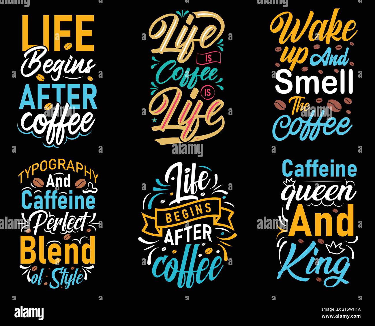 Typografie Kaffee-T-Shirt Design, Becher Design und vieles mehr Stock Vektor