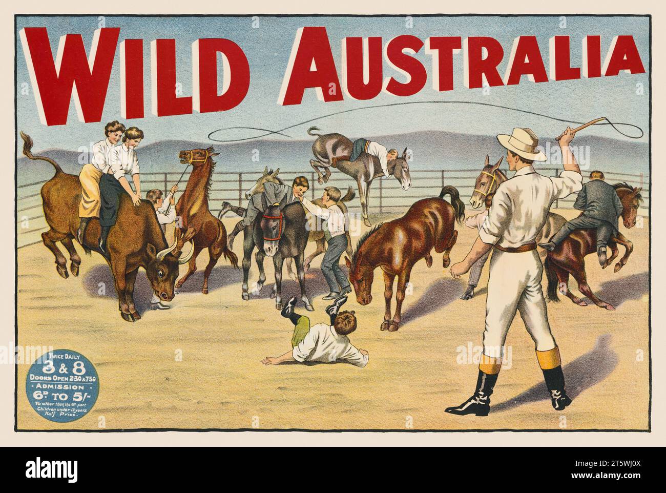 Wildes Australien. Künstler unbekannt. Poster erschien um 1910. Stockfoto