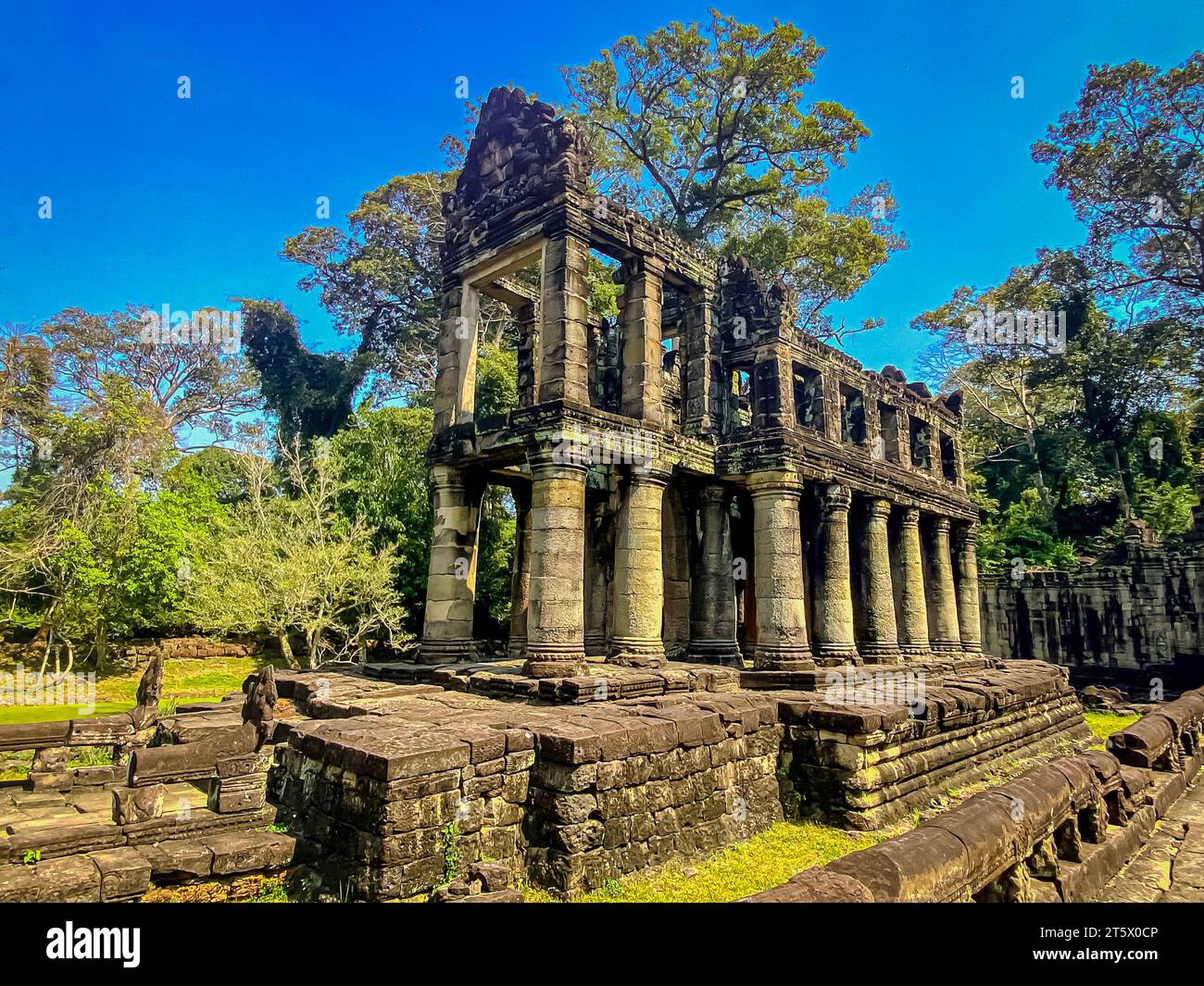 Preah Khan, Preah Khan Kampong Svay archäologische Stätte, Angkor, Kambodscha. Stockfoto