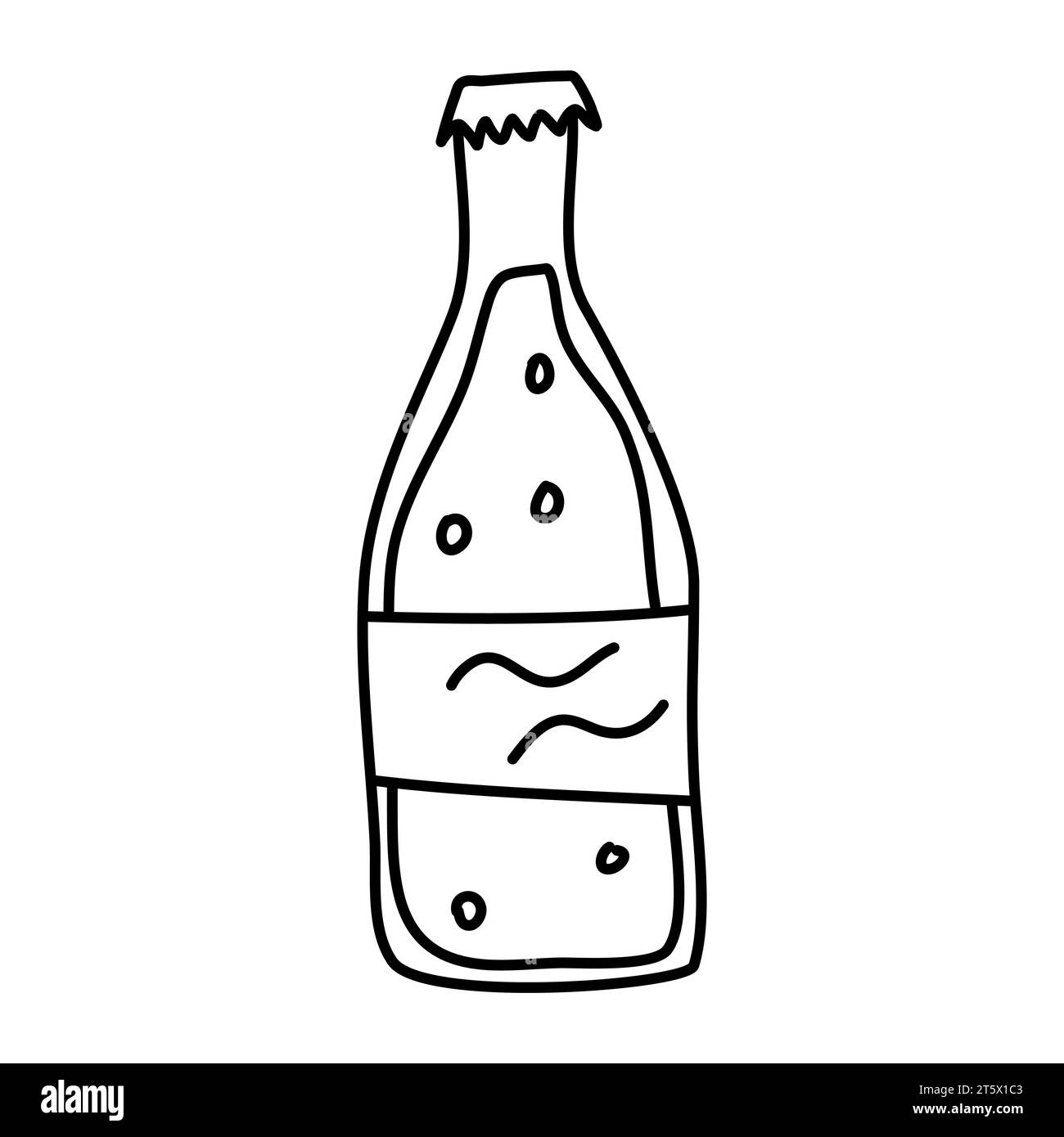 Doodle-Bild der Limonade-Flasche. Handgezeichnete Vektorgrafik. Stock Vektor
