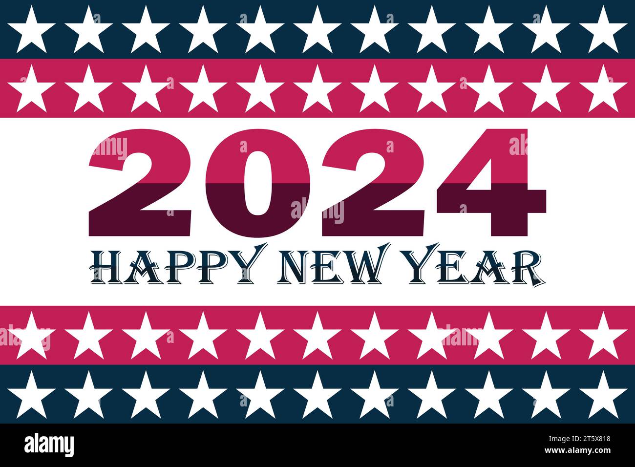 Glückwunsch zum neuen Jahr 2024, Hintergrundvektor-Illustration. Feiertagskonzept 2024 Happy New Year Stock Vektor