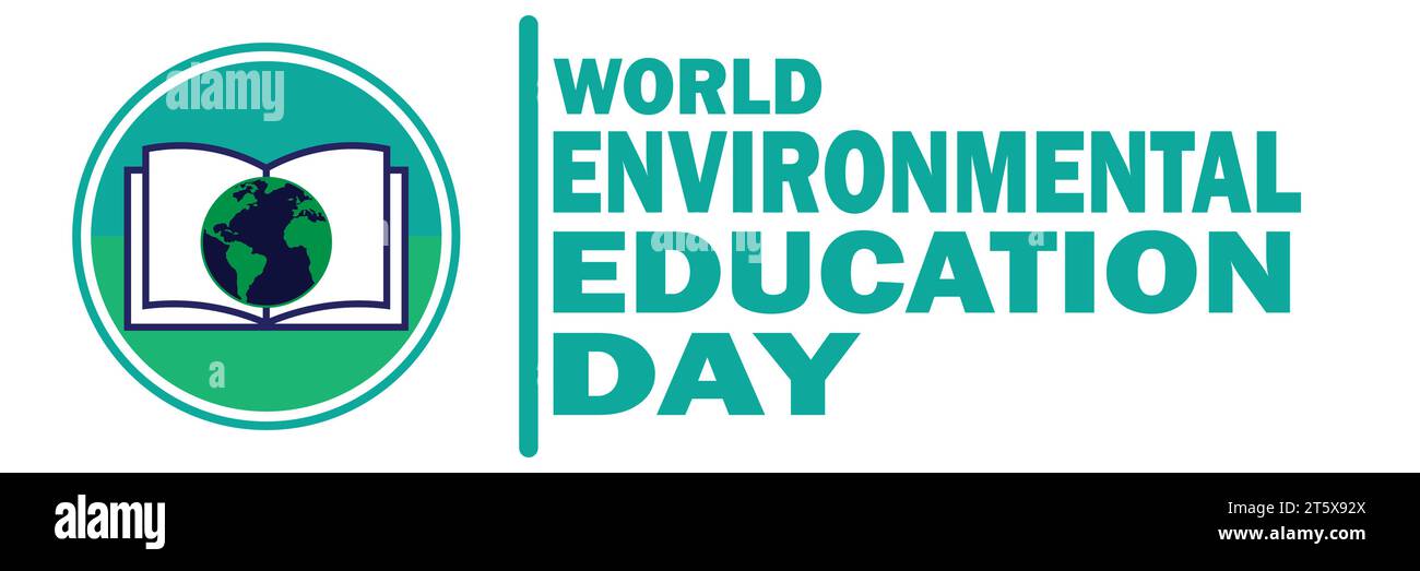Welt-Umwelt-Bildung Tag Vektor-Illustration. Lernkonzept. Vorlage für Hintergrund, Banner, Karte, Poster mit Textbeschriftung. Stock Vektor