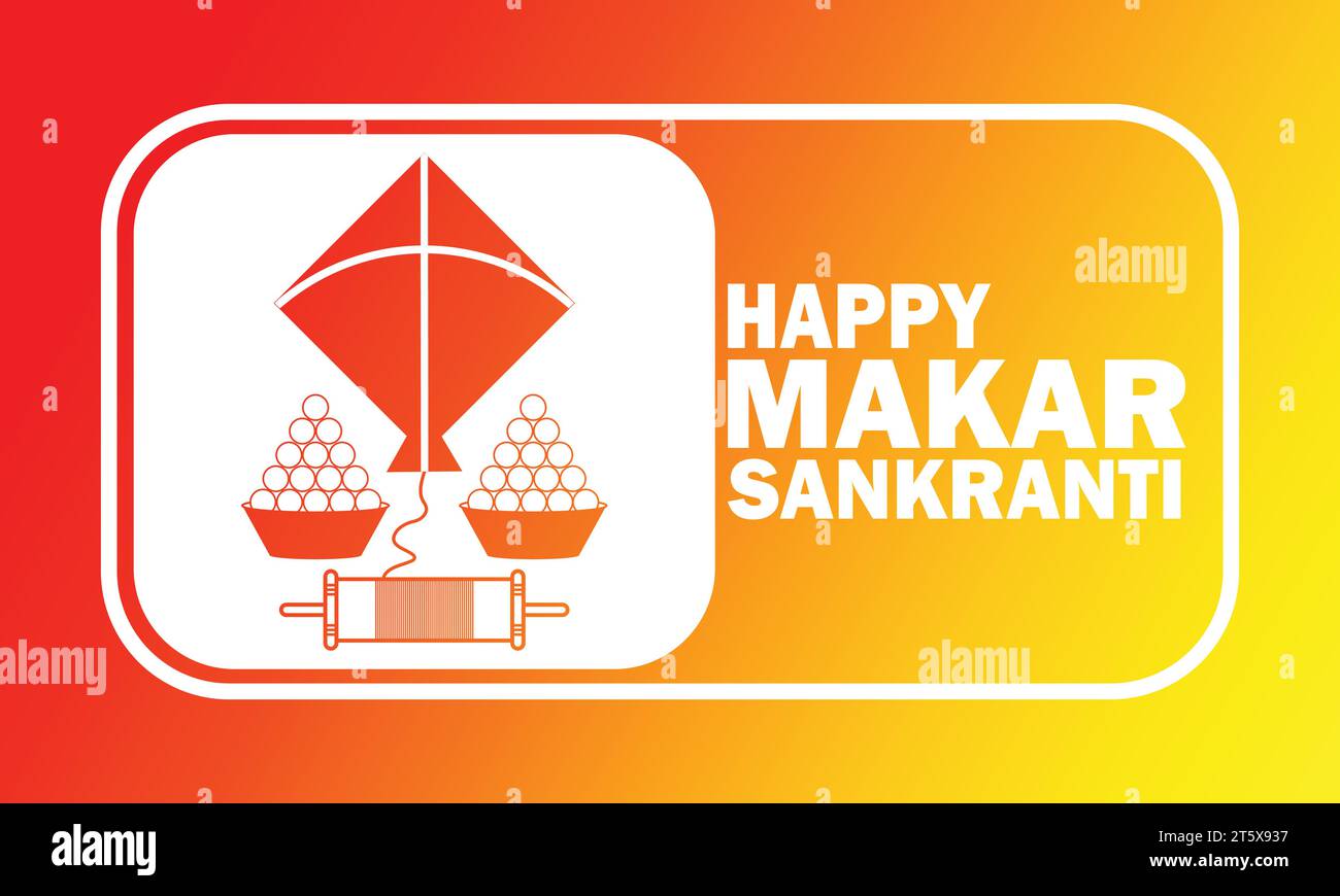 Happy Makar Sankranti Vektor Illustration. indisches Festivalkonzept. Geeignet für Grußkarten, Poster und Banner. Stock Vektor