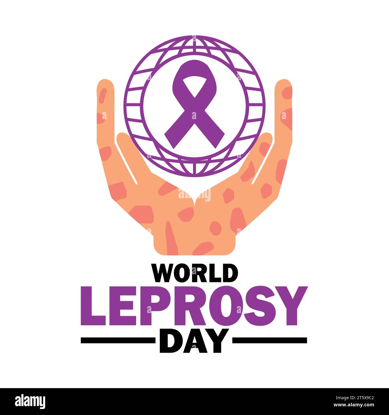 Welttag Der Lepra. Geeignet für Grußkarten, Poster und Banner. Vektorabbildung Stock Vektor